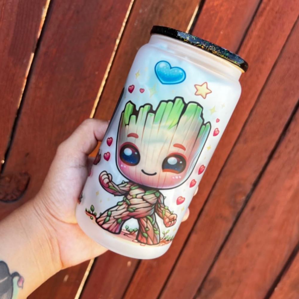 Customised water tumbler with straw and lid