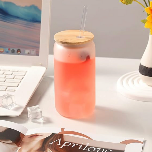 Customised water tumbler with straw and lid